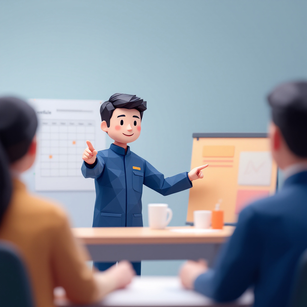 製造リーダー・班長のキャラクターイラスト